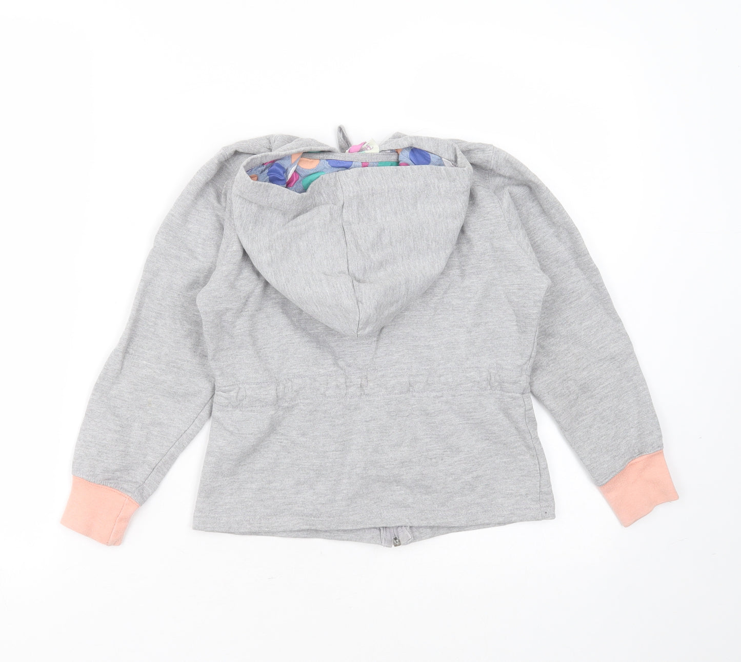 Harper Girls Grey  Cotton Full Zip Hoodie Size 7-8 Years  Zip