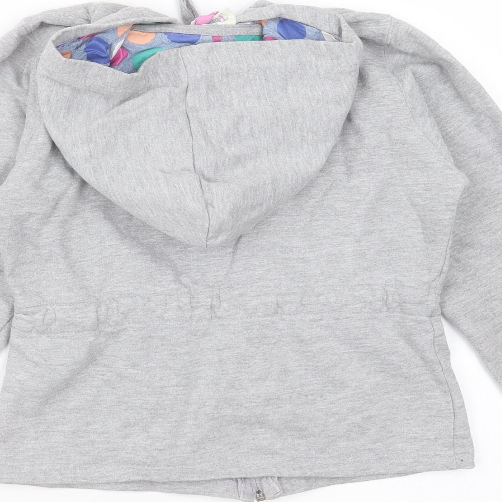 Harper Girls Grey  Cotton Full Zip Hoodie Size 7-8 Years  Zip