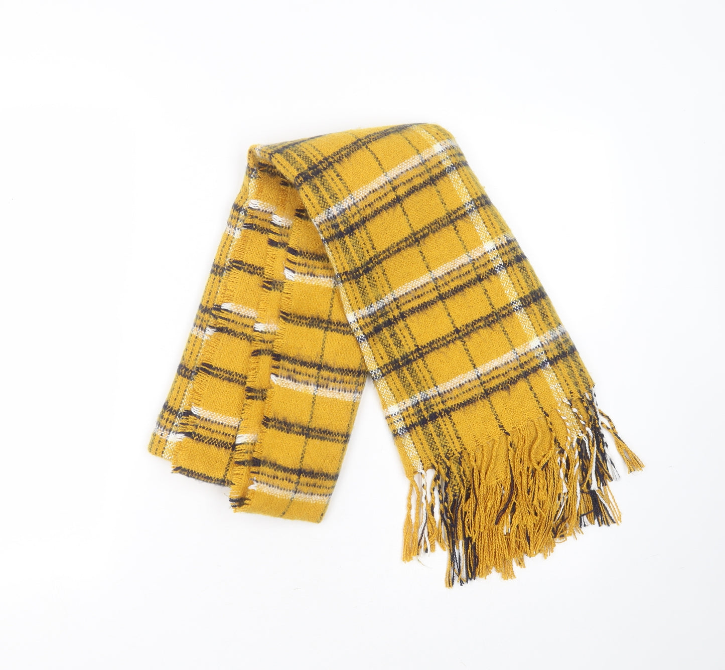 F&F Womens Yellow Check Polyester  Scarf