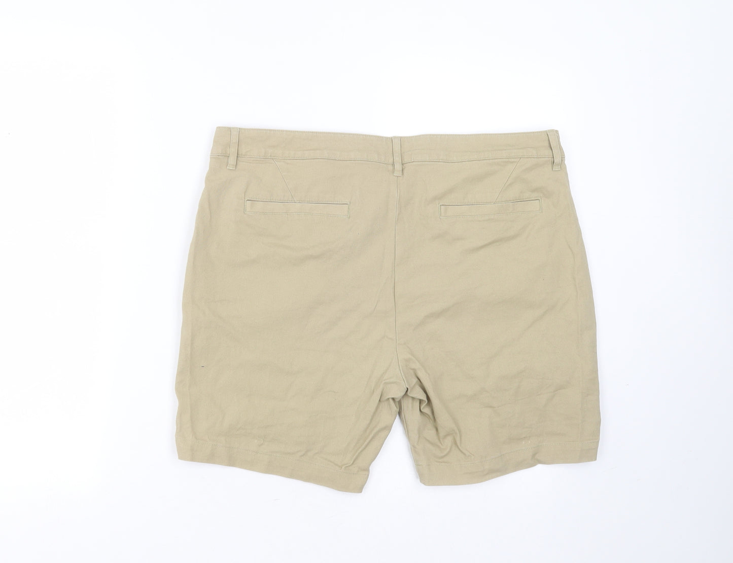 ASOS Mens Beige  Cotton Chino Shorts Size 36 in L6 in Regular Button