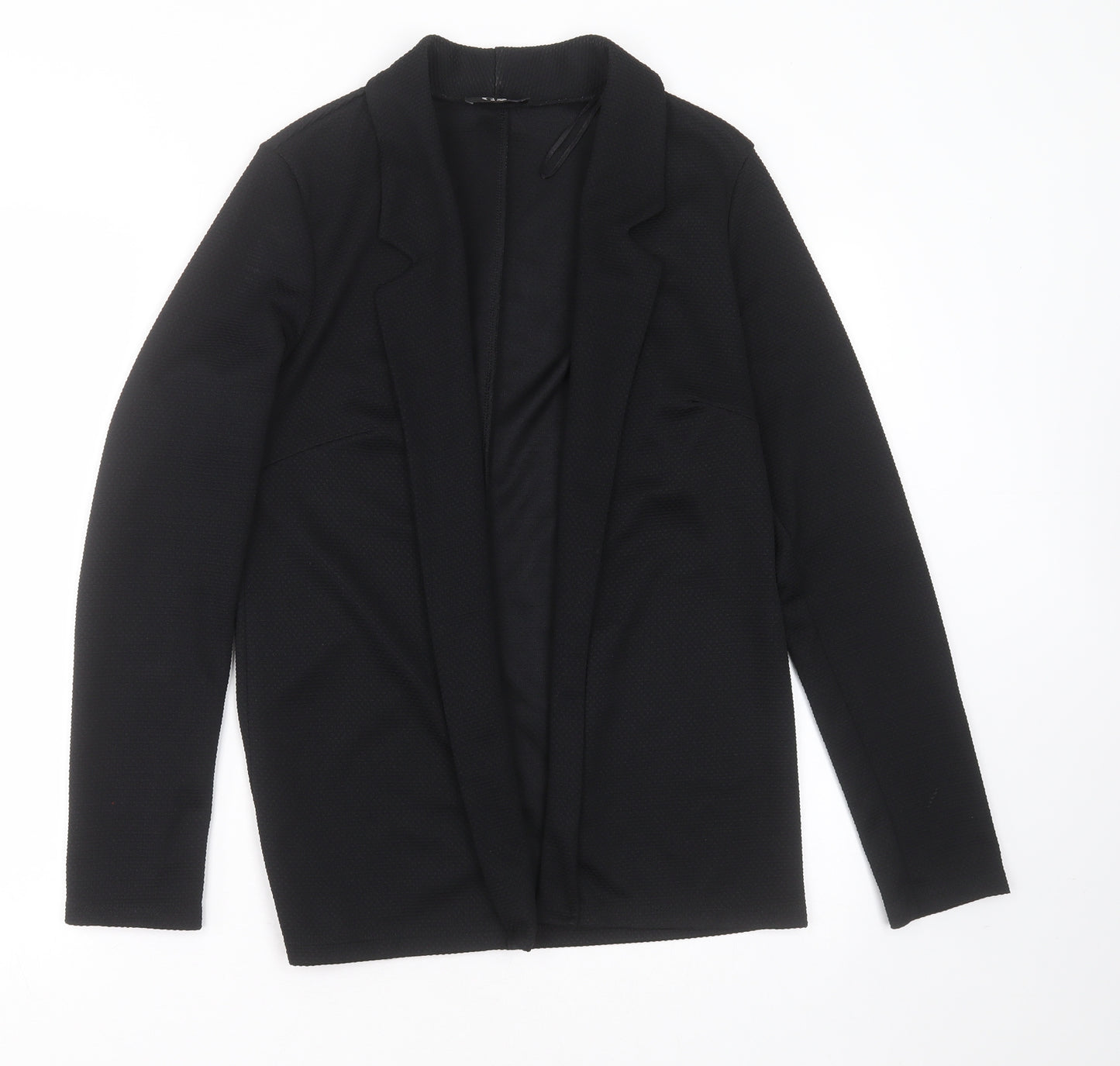 George Womens Black Geometric Polyester Jacket Blazer Size 12