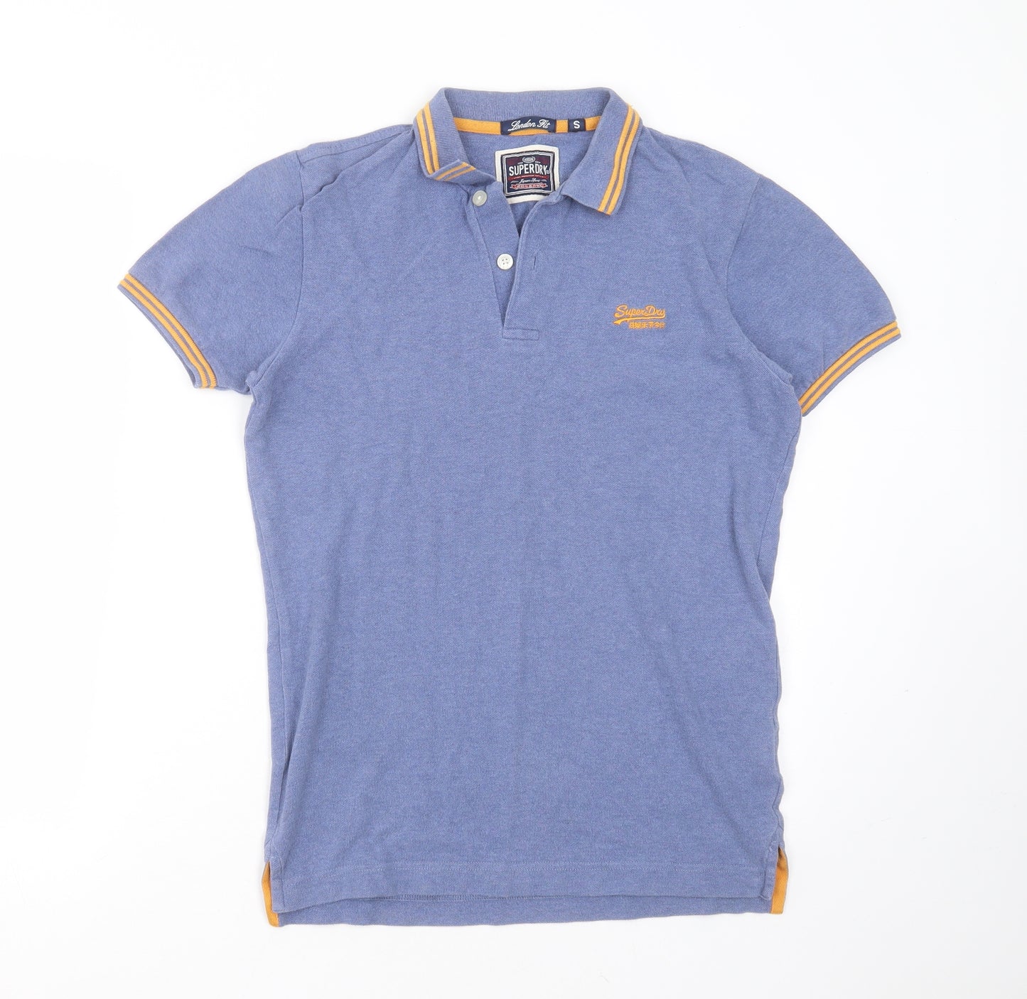 Superdry Mens Blue  Cotton  Polo Size S Collared