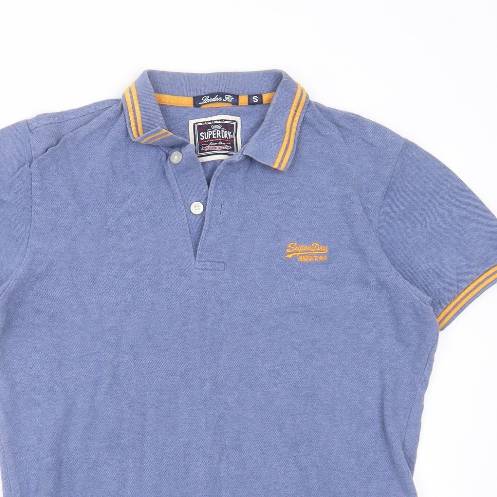 Superdry Mens Blue  Cotton  Polo Size S Collared