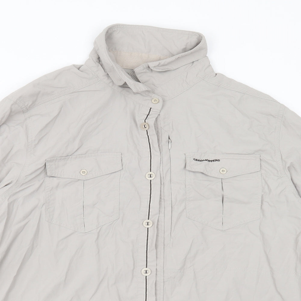 Craghoppers Mens Grey  Polyamide  Button-Up Size L Collared Button