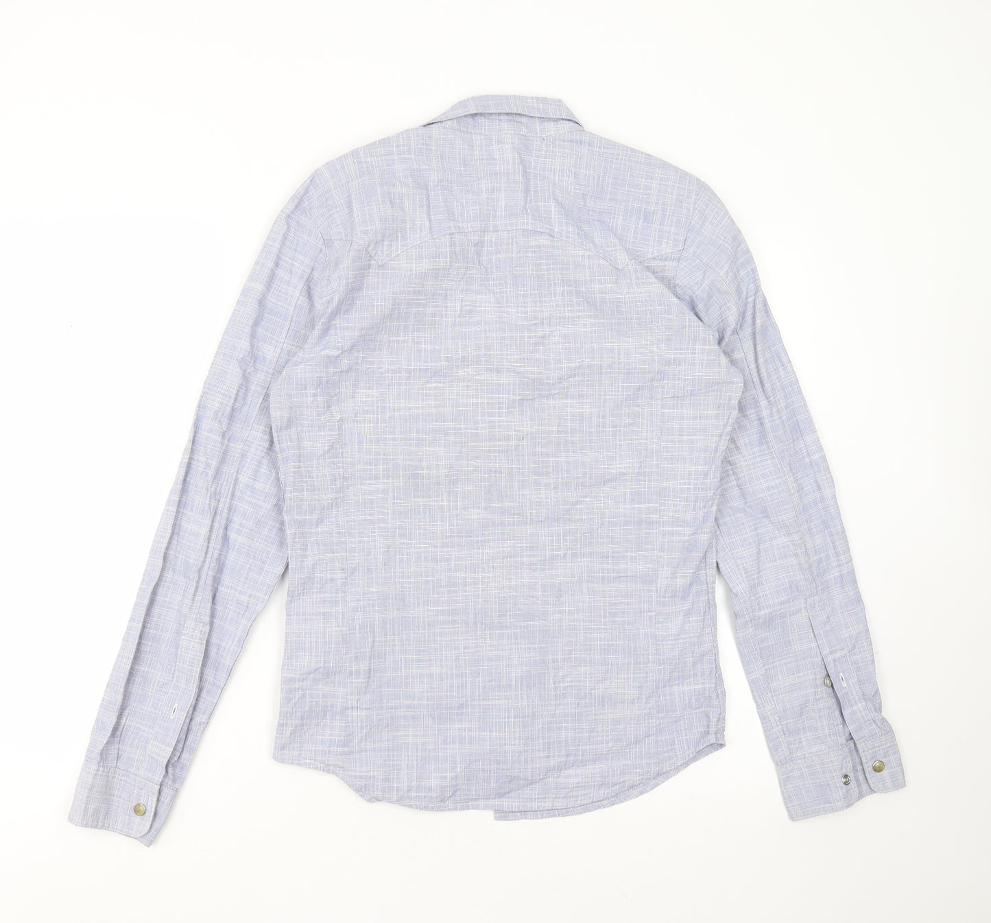 Lee Mens Blue  Cotton  Button-Up Size S Collared Button