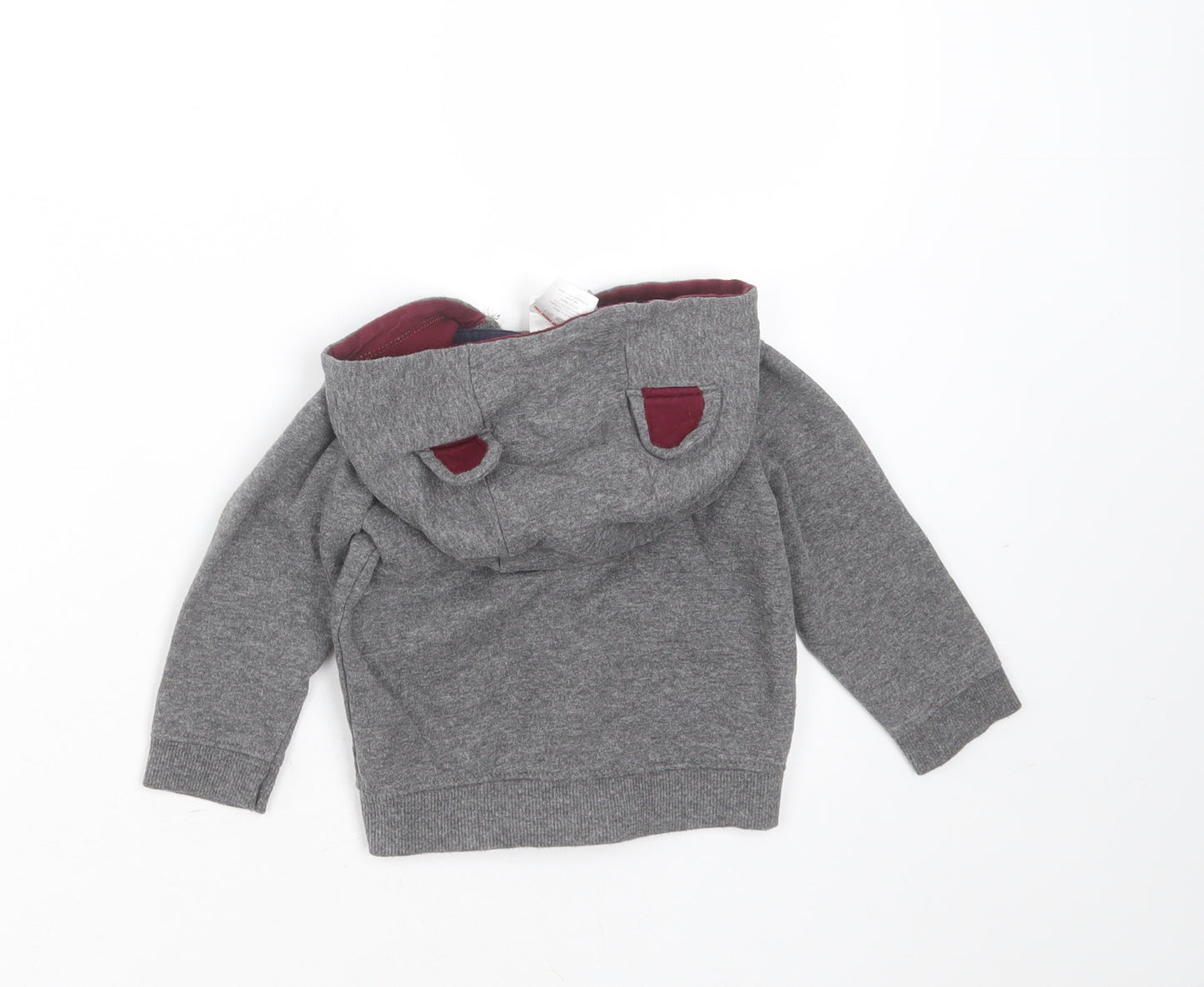 Baby Boys Grey  Cotton Full Zip Jumper Size 12-18 Months  Zip - Little Explorer