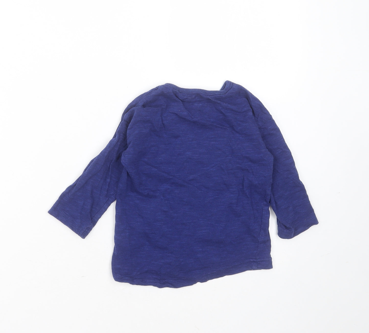 NEXT Boys Blue  Cotton Basic T-Shirt Size 12-18 Months Round Neck  - bus