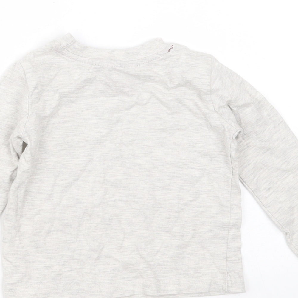 Primark Boys Grey  Cotton Basic T-Shirt Size 9-12 Months Round Neck  - mummys cool dude