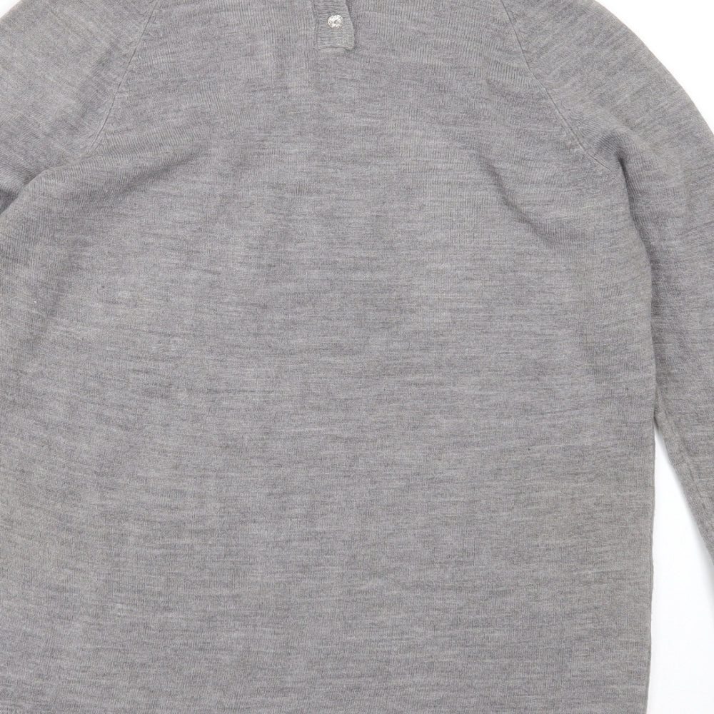Primark Womens Grey Round Neck  Acrylic Pullover Jumper Size 12
