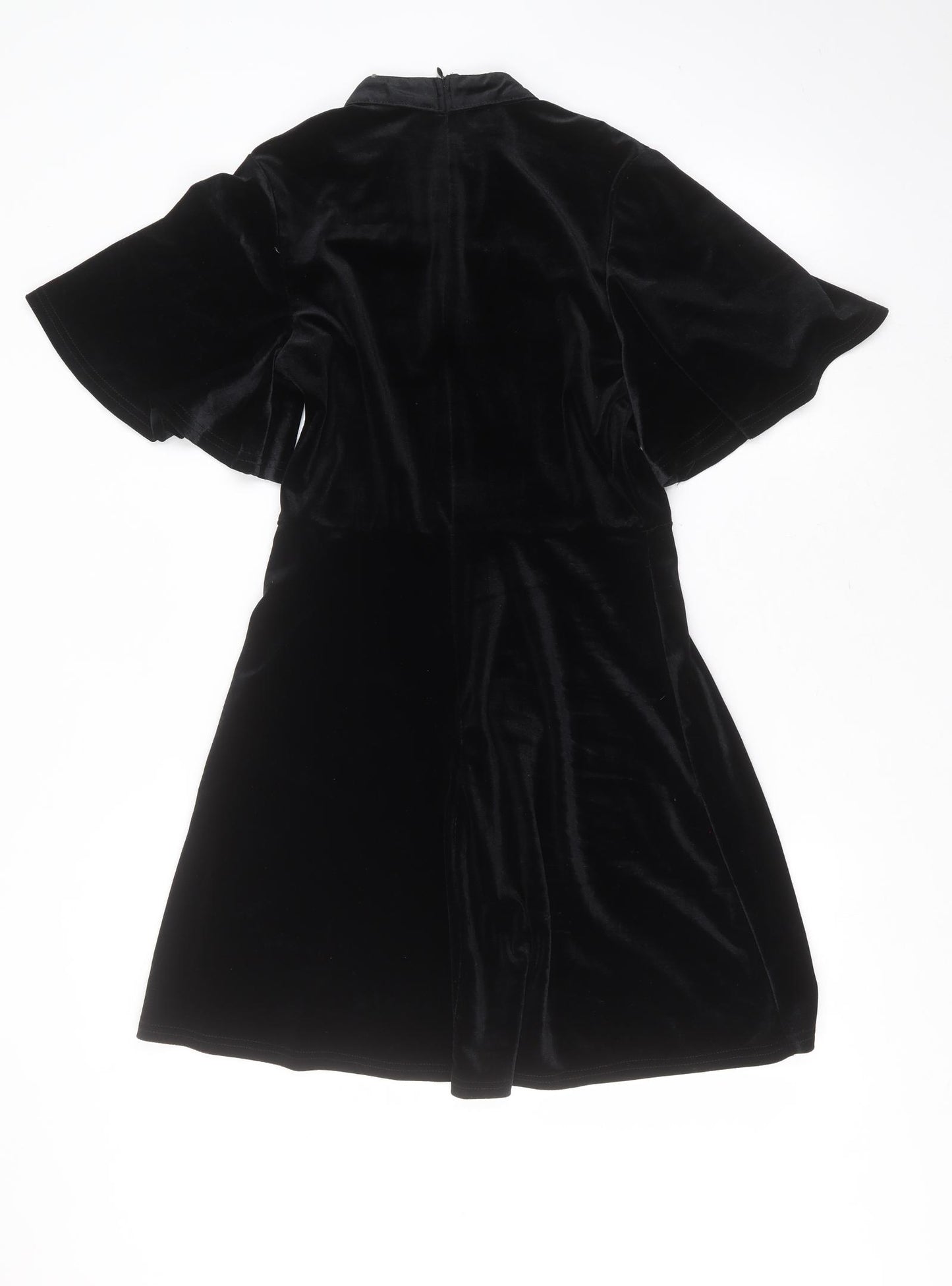 VERA & LUCY Womens Black  Polyester Fit & Flare  Size L  Round Neck