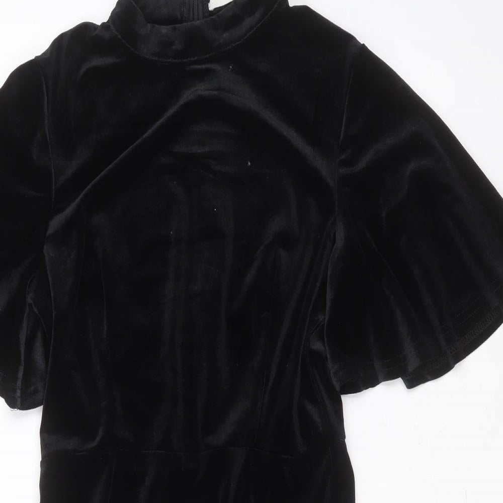 VERA & LUCY Womens Black  Polyester Fit & Flare  Size L  Round Neck