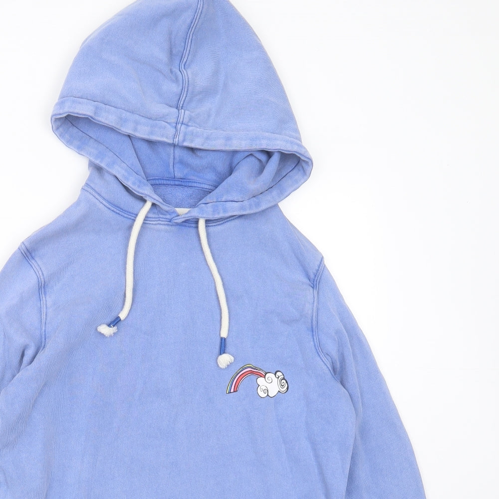 NEXT Womens Blue  Cotton Pullover Hoodie Size 12   - Good Vibes Only