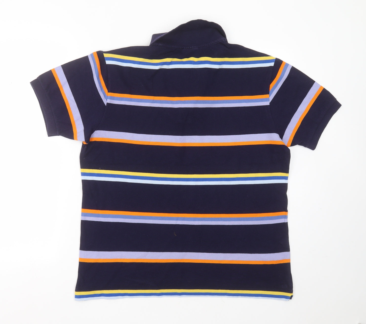Lacoste Mens Blue Striped Cotton  Polo Size XL Collared