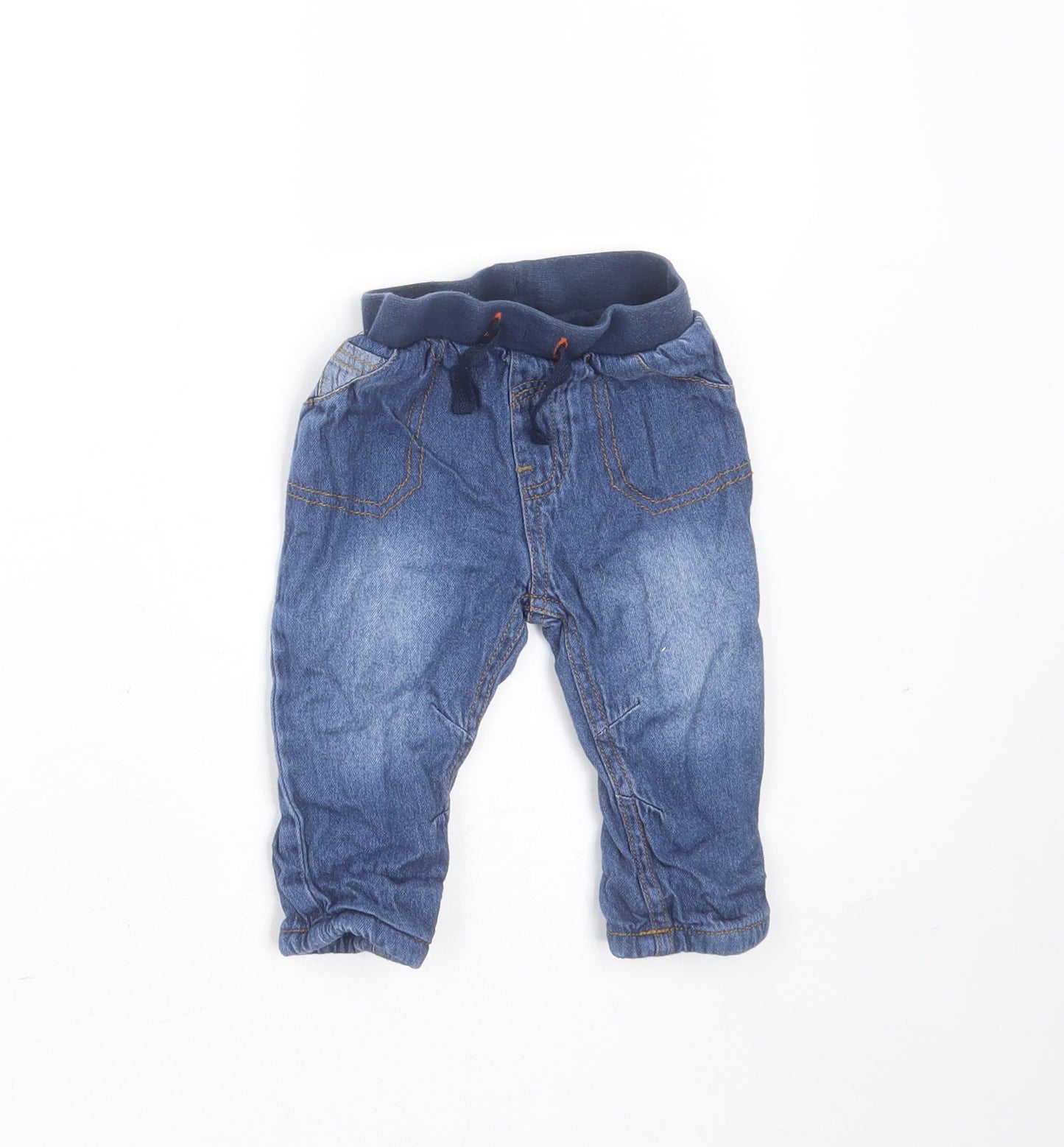 George Baby Blue  Cotton Jogger Jeans Size 6-9 Months  Drawstring