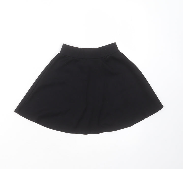 NEXT Girls Black Polyester Skater Skirt Size 6 Years Regular - school