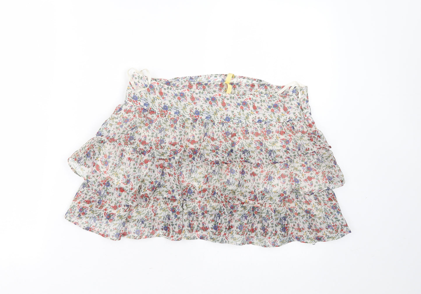 Miso Womens Multicoloured Floral Polyester Mini Skirt Size 8    - tiered