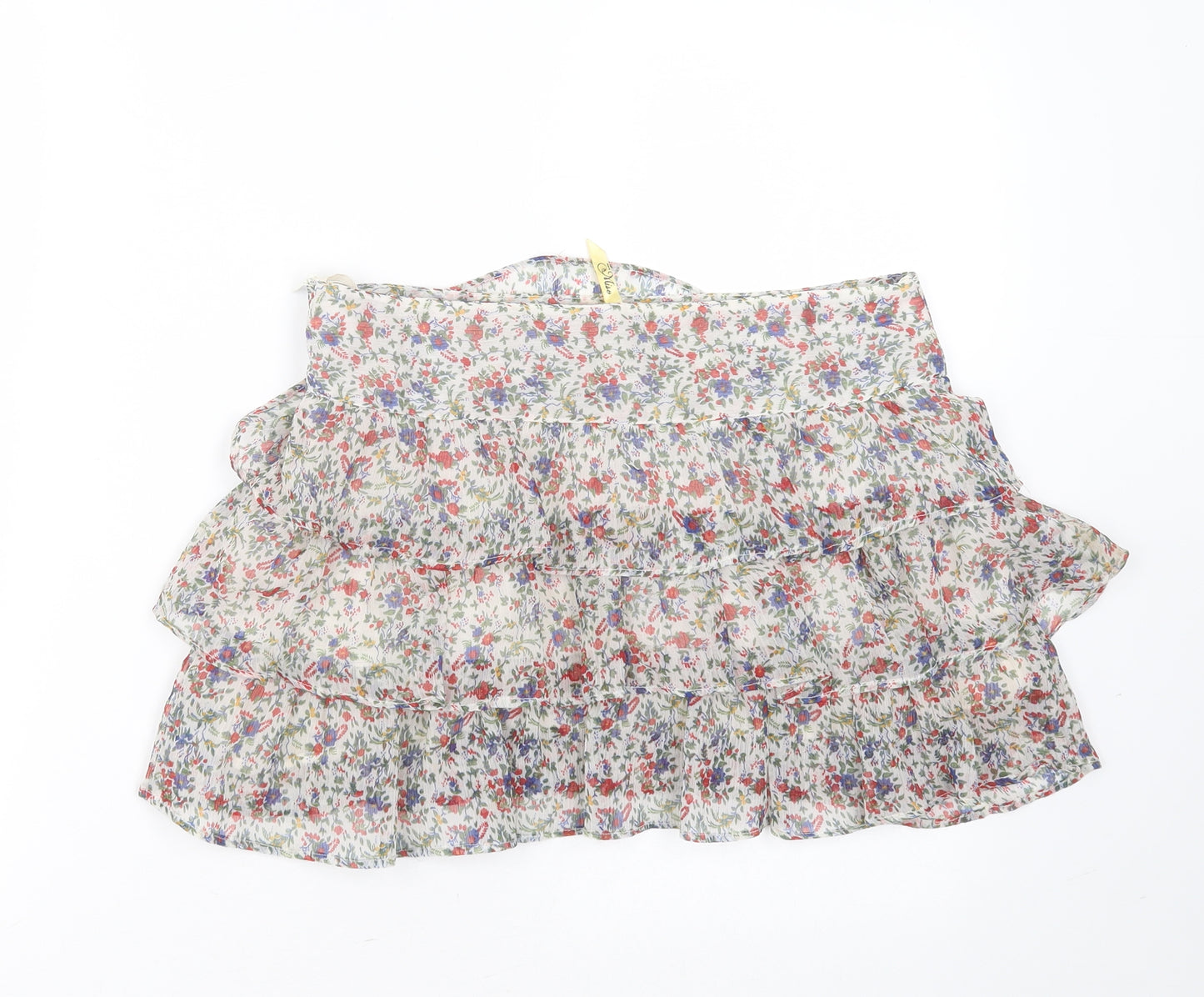 Miso Womens Multicoloured Floral Polyester Mini Skirt Size 8    - tiered