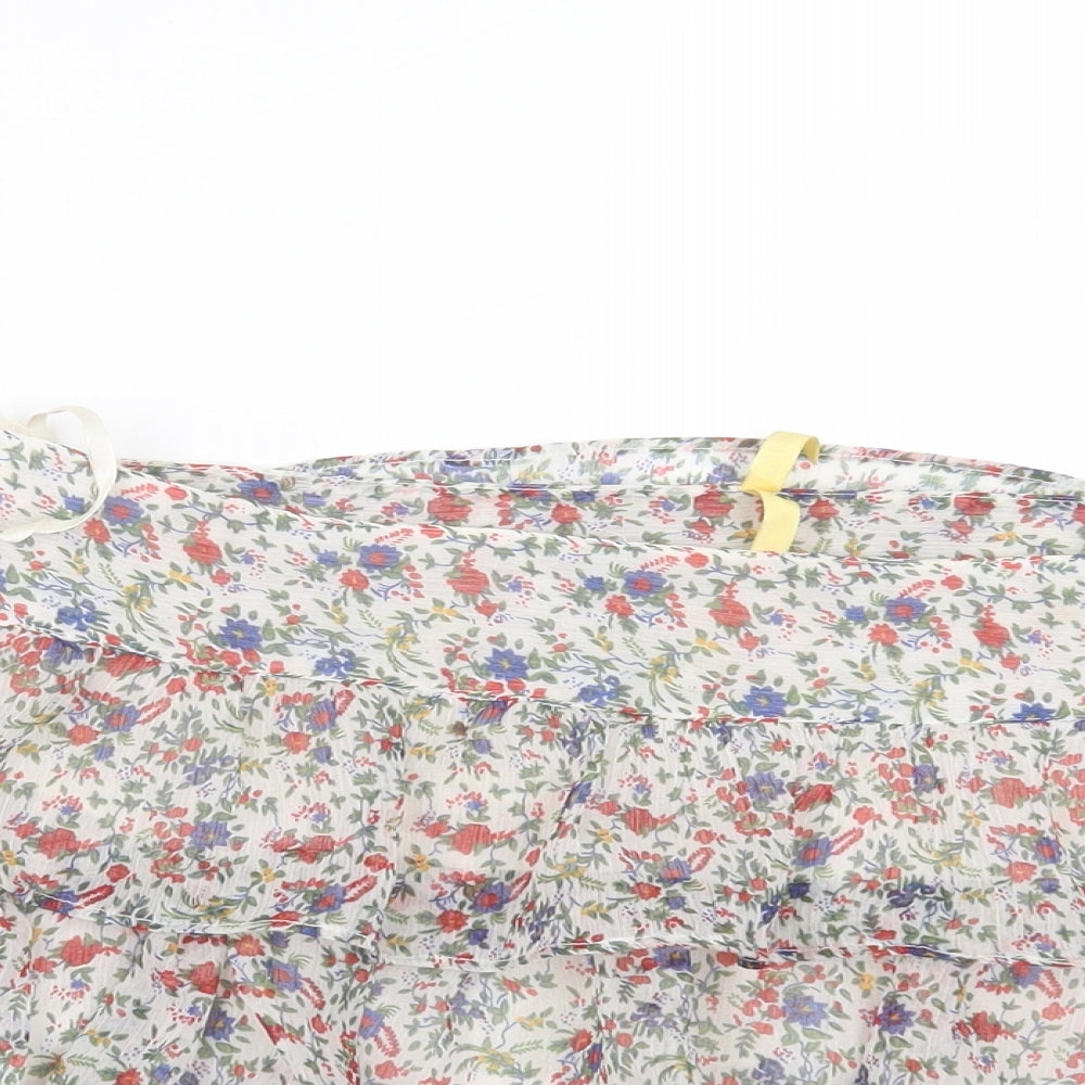 Miso Womens Multicoloured Floral Polyester Mini Skirt Size 8    - tiered