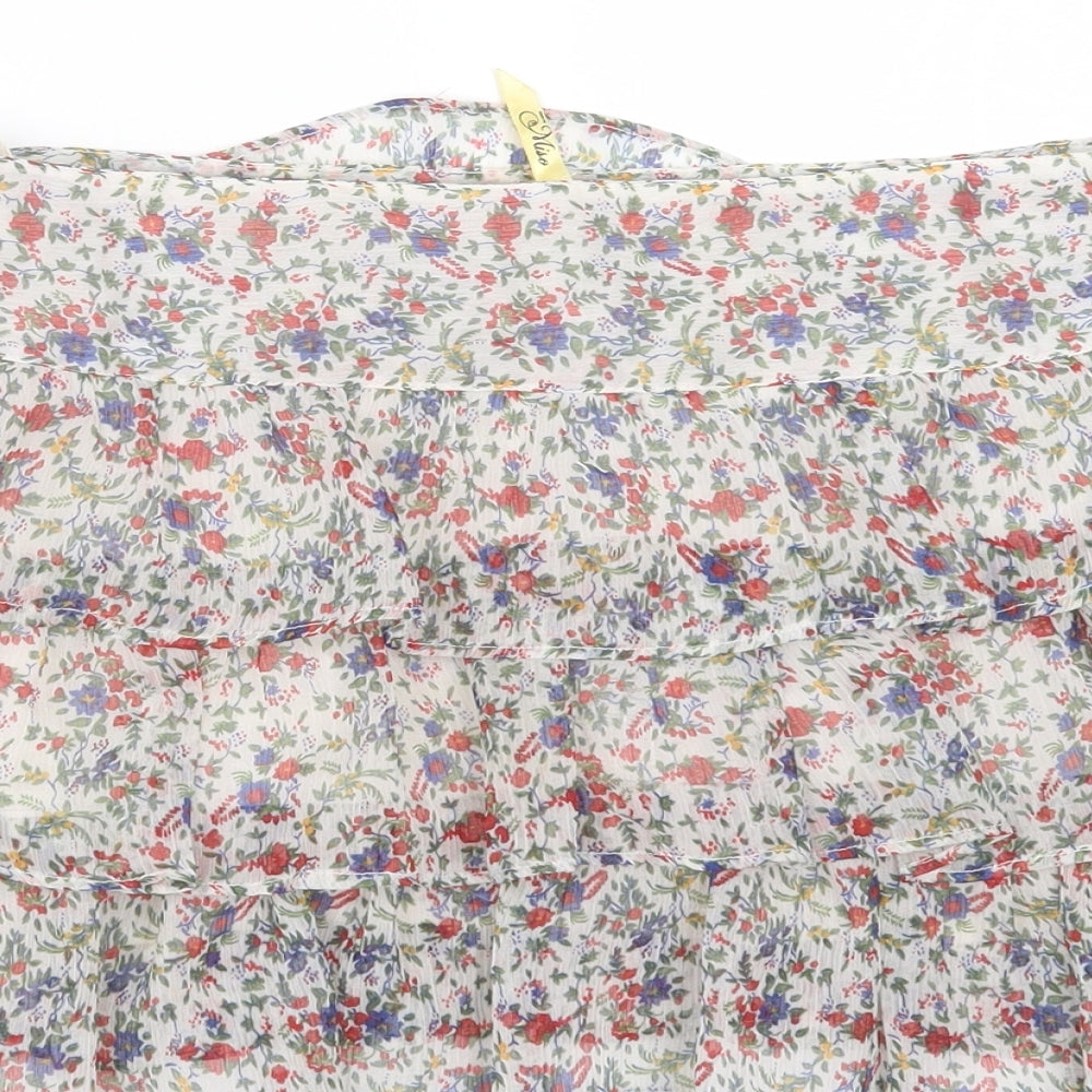 Miso Womens Multicoloured Floral Polyester Mini Skirt Size 8    - tiered