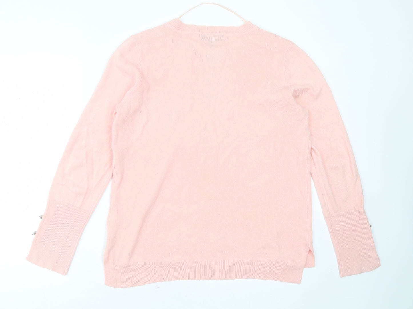 Primark Womens Pink Round Neck  Acrylic Pullover Jumper Size M