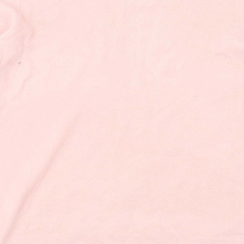 Primark Womens Pink Round Neck  Acrylic Pullover Jumper Size M