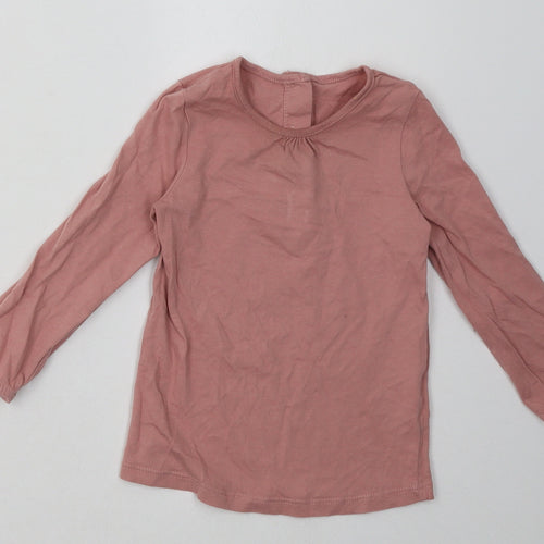 Matalan Girls Pink  Cotton Basic Casual Size 18-24 Months Crew Neck Button