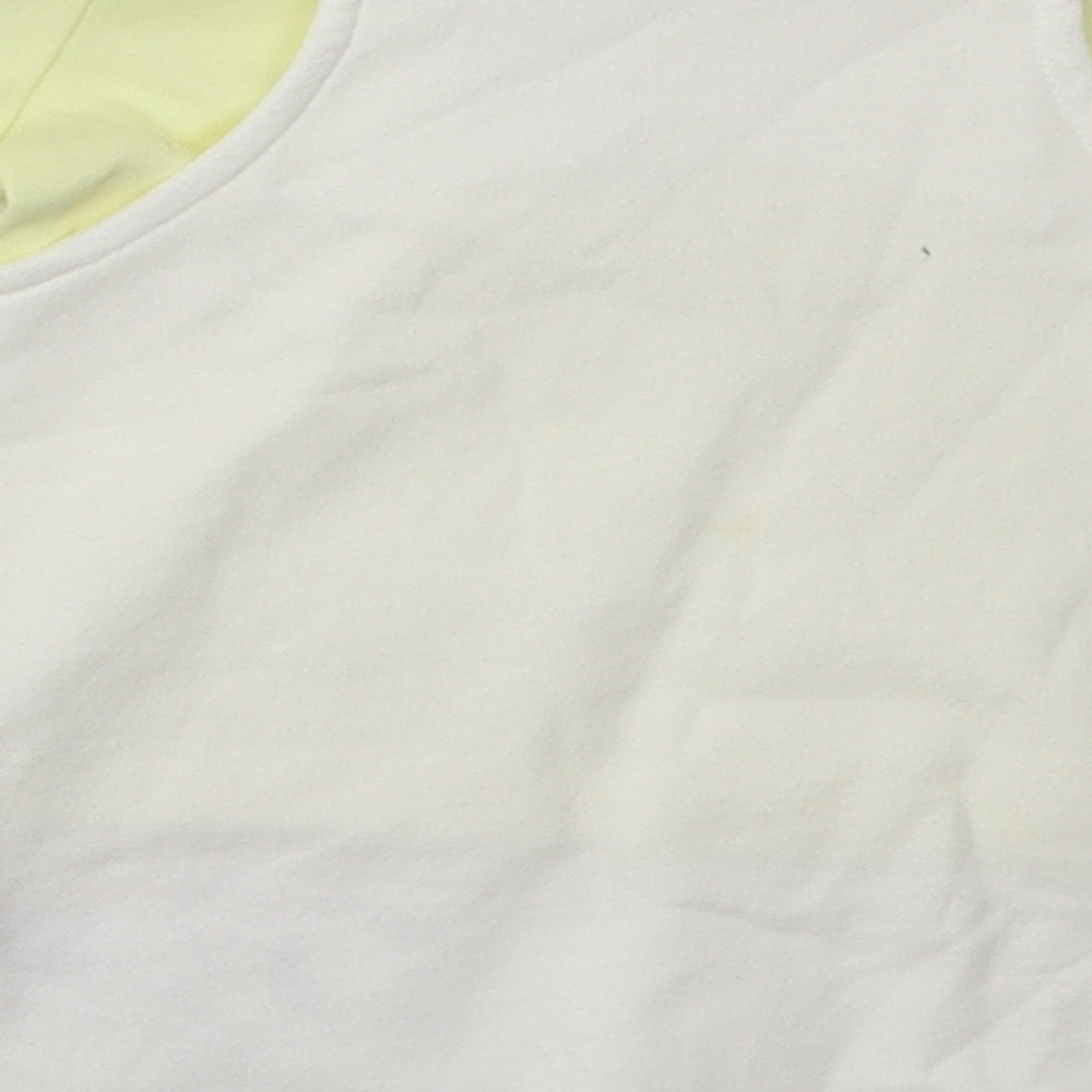 Nutmeg Girls Yellow Floral Cotton A-Line  Size 3-6 Months  Crew Neck Buckle - Minnie Mouse