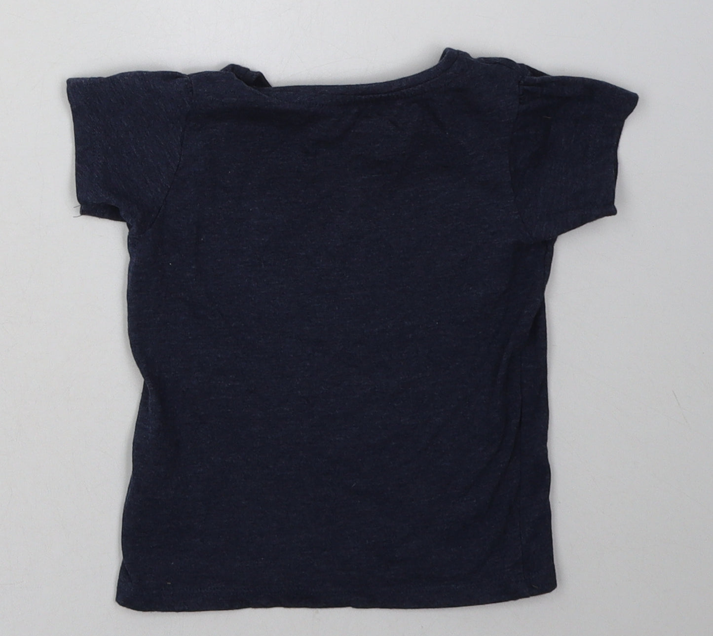 rimark Girls Blue  Cotton Basic T-Shirt Size 18-24 Months Crew Neck Pullover - family together