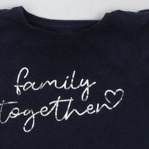 rimark Girls Blue  Cotton Basic T-Shirt Size 18-24 Months Crew Neck Pullover - family together