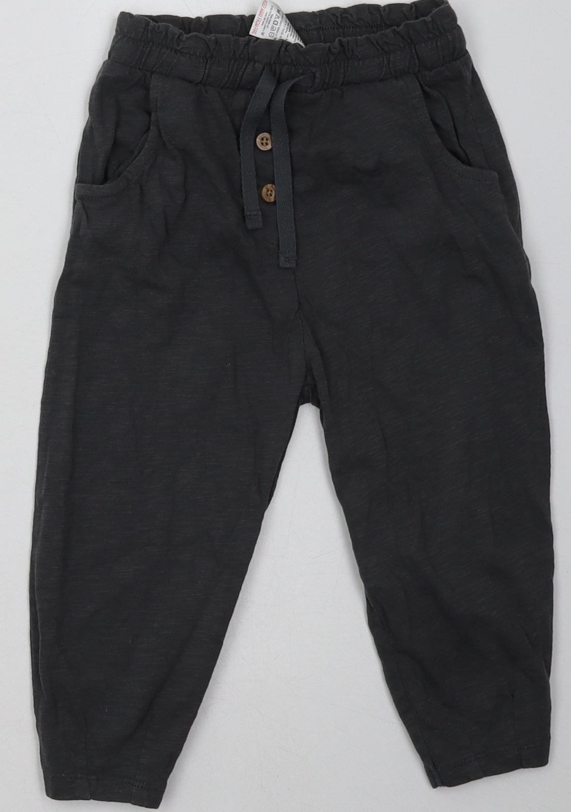 NEXT Girls Grey  Cotton Jogger Trousers Size 2 Years  Regular Tie