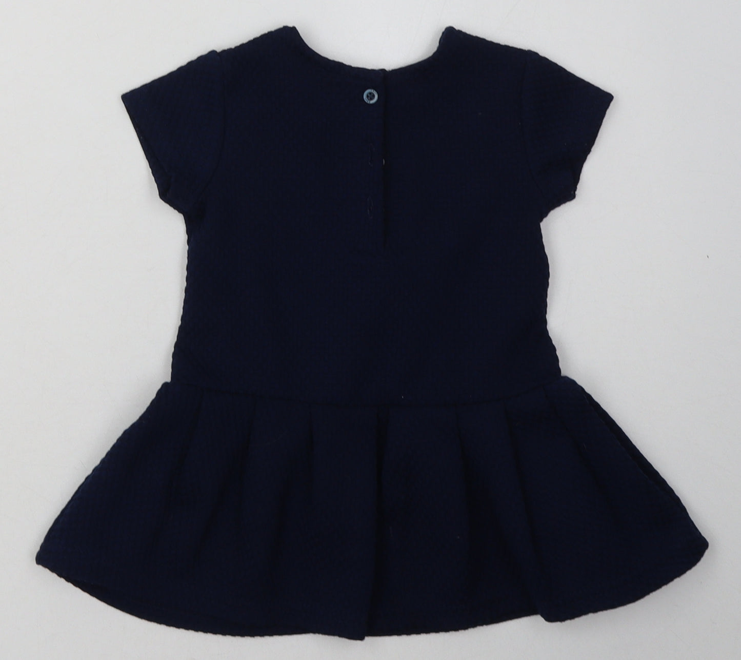 NEXT Girls Blue  Polyester A-Line  Size 9-12 Months  Crew Neck Button