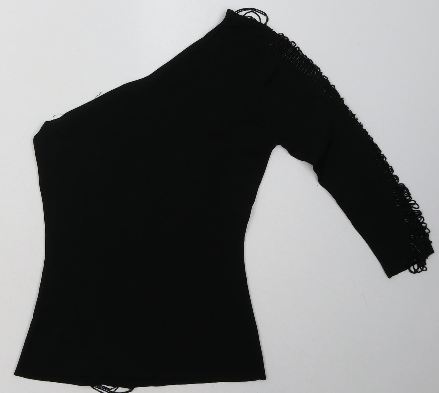 Derhy Womens Black  Viscose Basic Blouse Size S Off the Shoulder