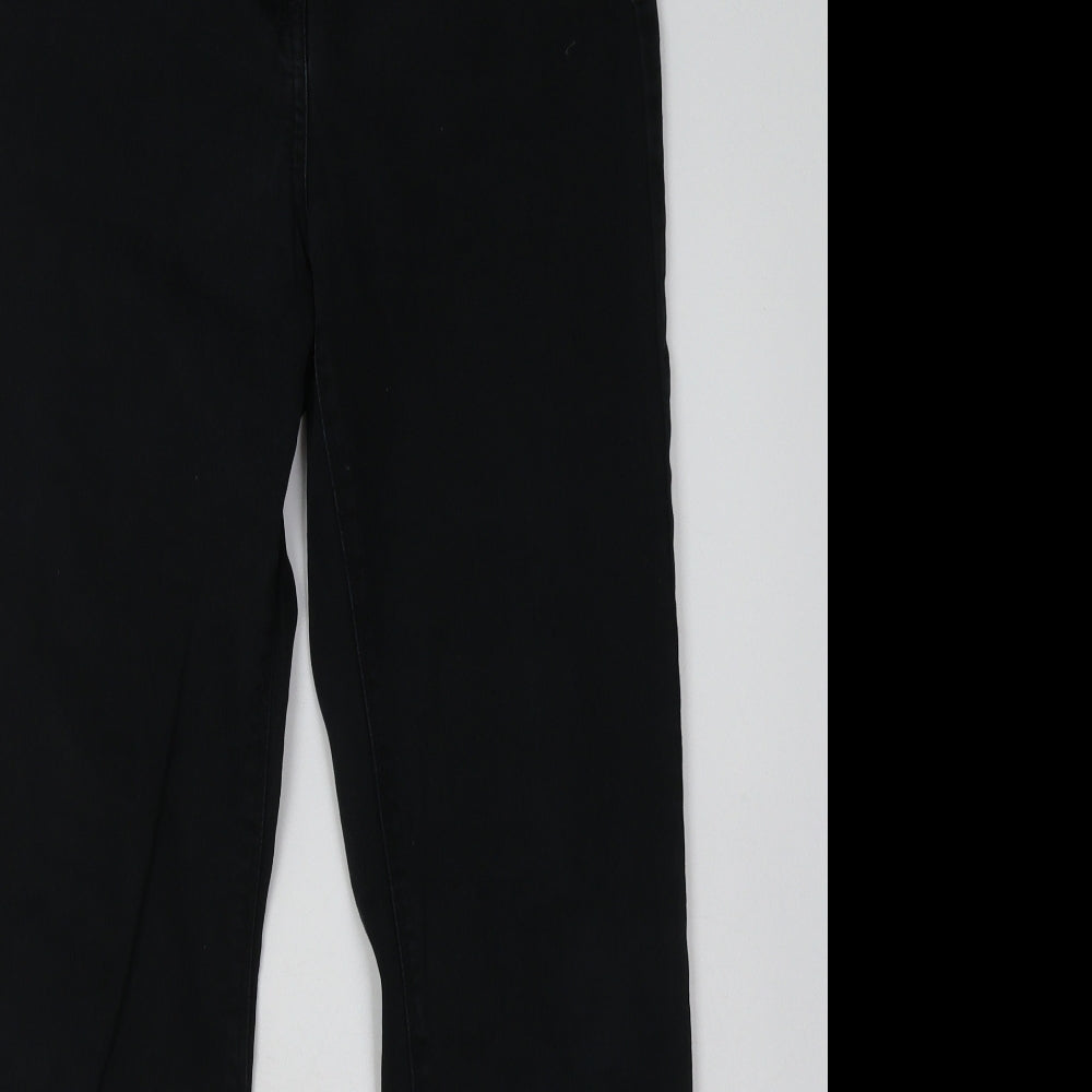Matalan Womens Black  Cotton Straight Jeans Size 12 L32 in Regular Button