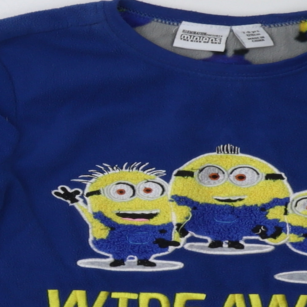 Primark Boys Blue Geometric Polyester  Pyjama Set Size 7-8 Years  Pullover - Minions
