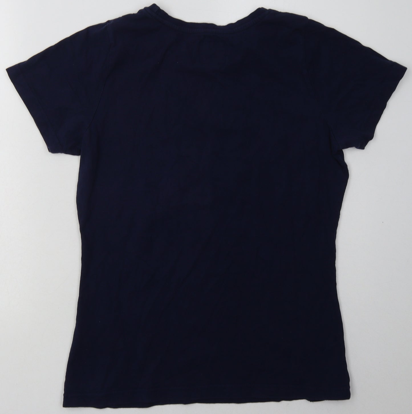 Henleys Womens Blue  Cotton Basic T-Shirt Size 16 Crew Neck