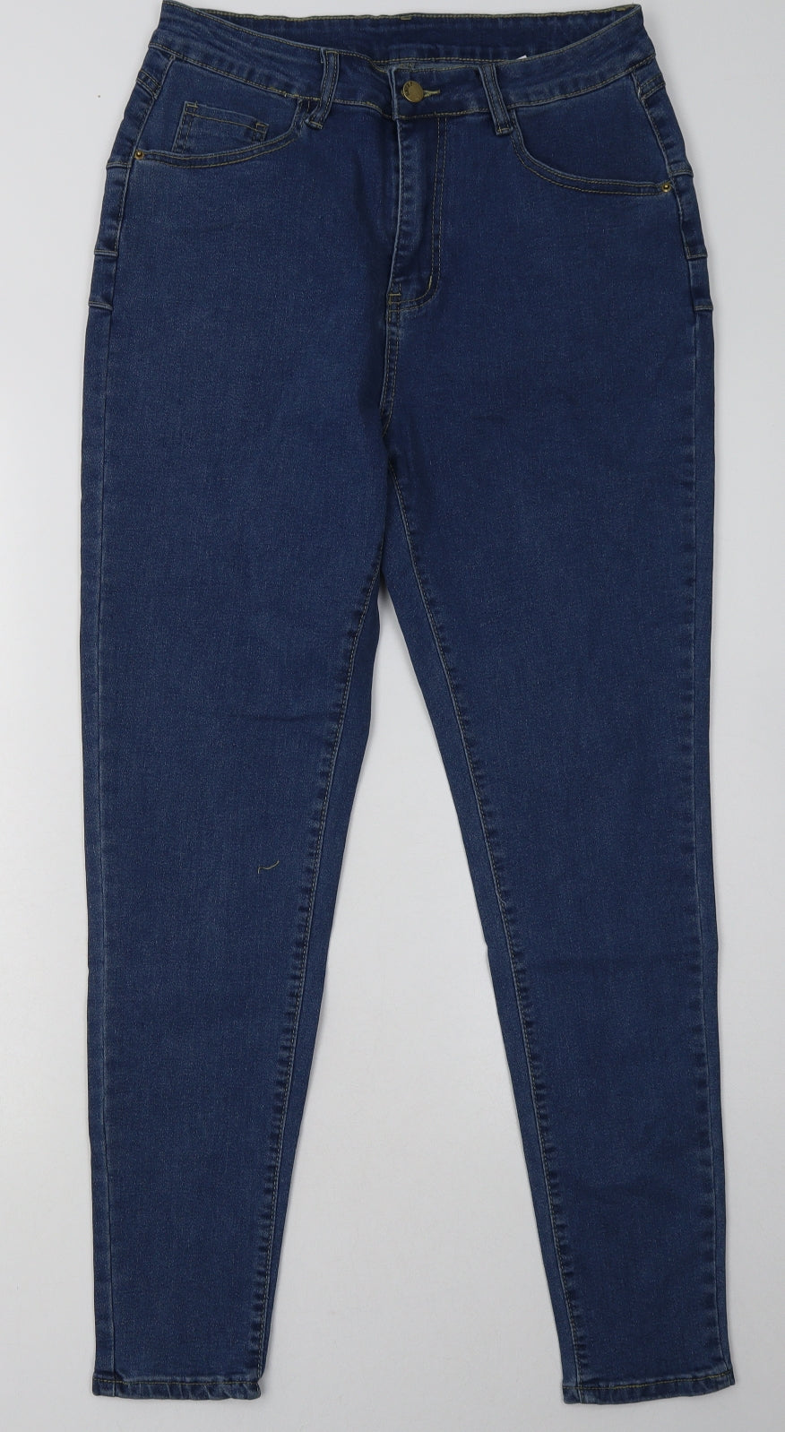 SheIn Womens Blue  Cotton Skinny Jeans Size XL L31 in Regular Button
