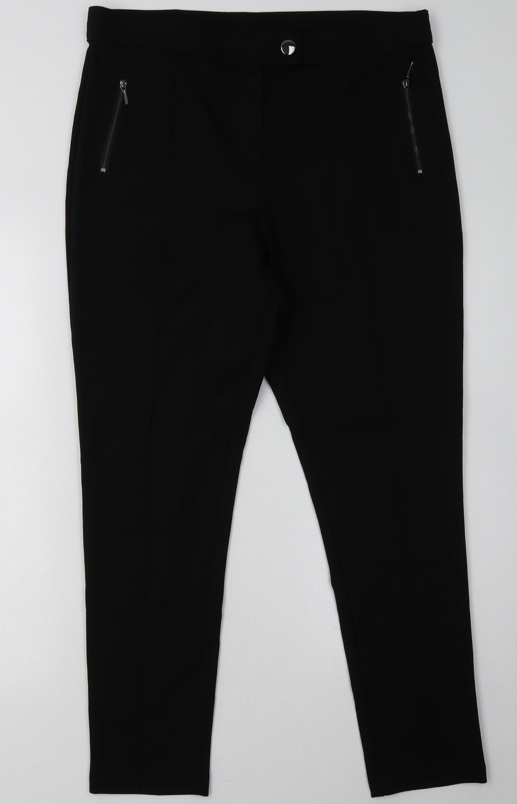 George Womens Black  Viscose Trousers  Size 16 L31 in Regular Button