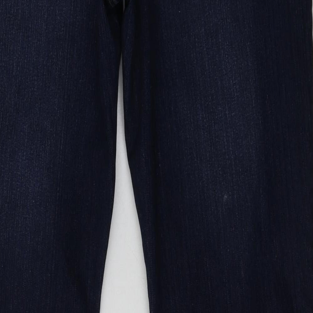24/7 Womens Blue  Cotton Straight Jeans Size 16 L34 in Regular Button