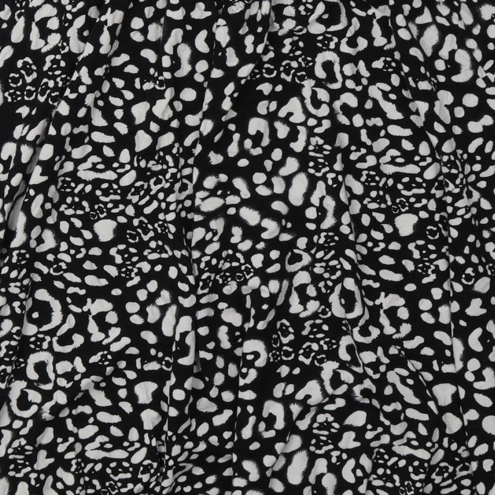 George Womens Black Animal Print Viscose Basic Blouse Size 18 Off the Shoulder