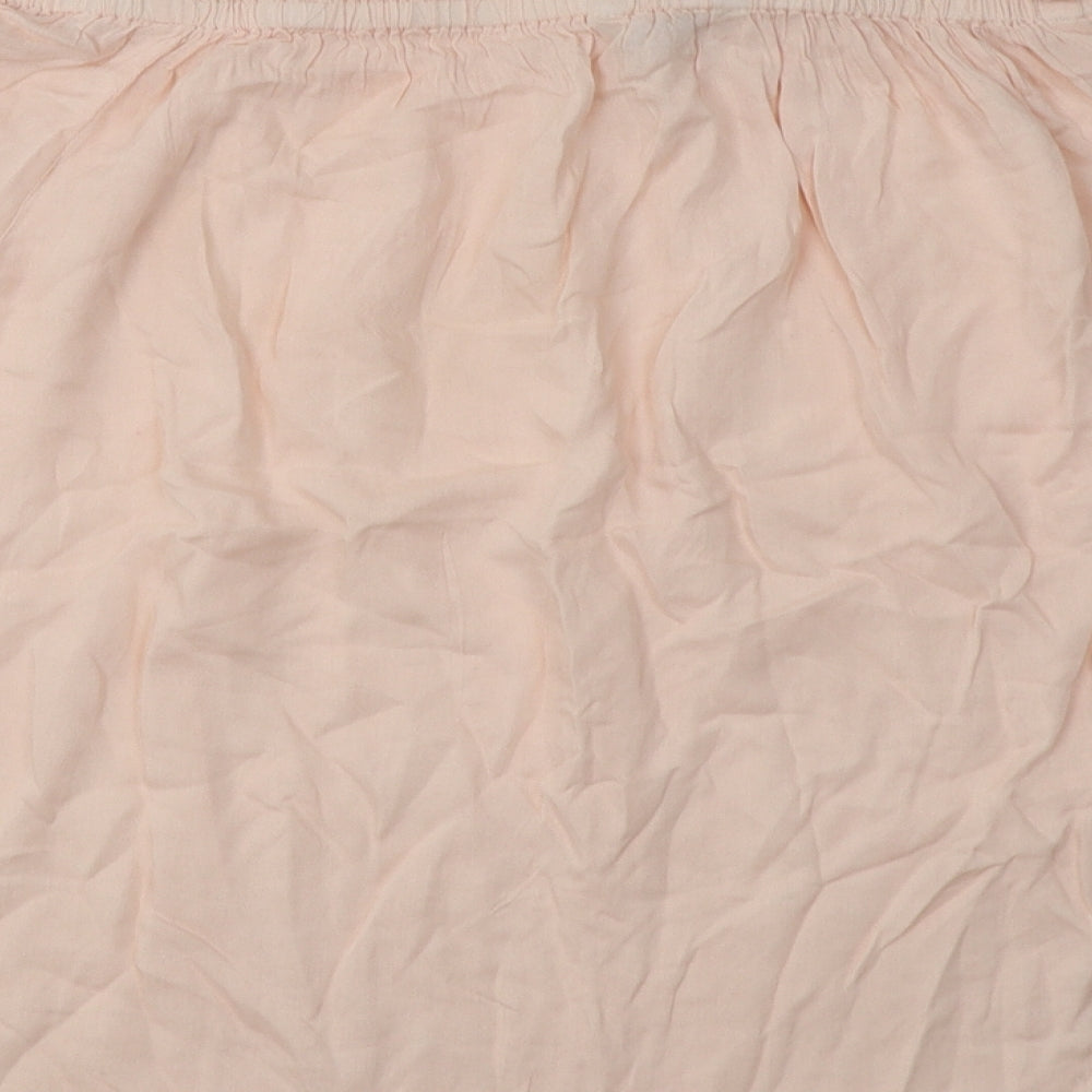 Peacocks Womens Pink  Viscose Basic Blouse Size 16 Square Neck