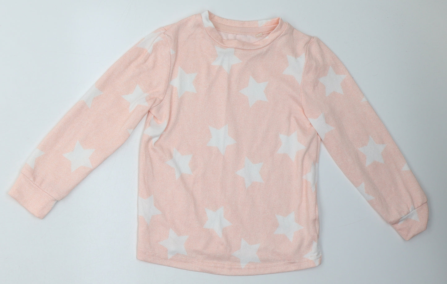 jeff & co  Girls Pink Geometric Polyester  Pyjama Set Size 4-5 Years  Pullover - Star Print