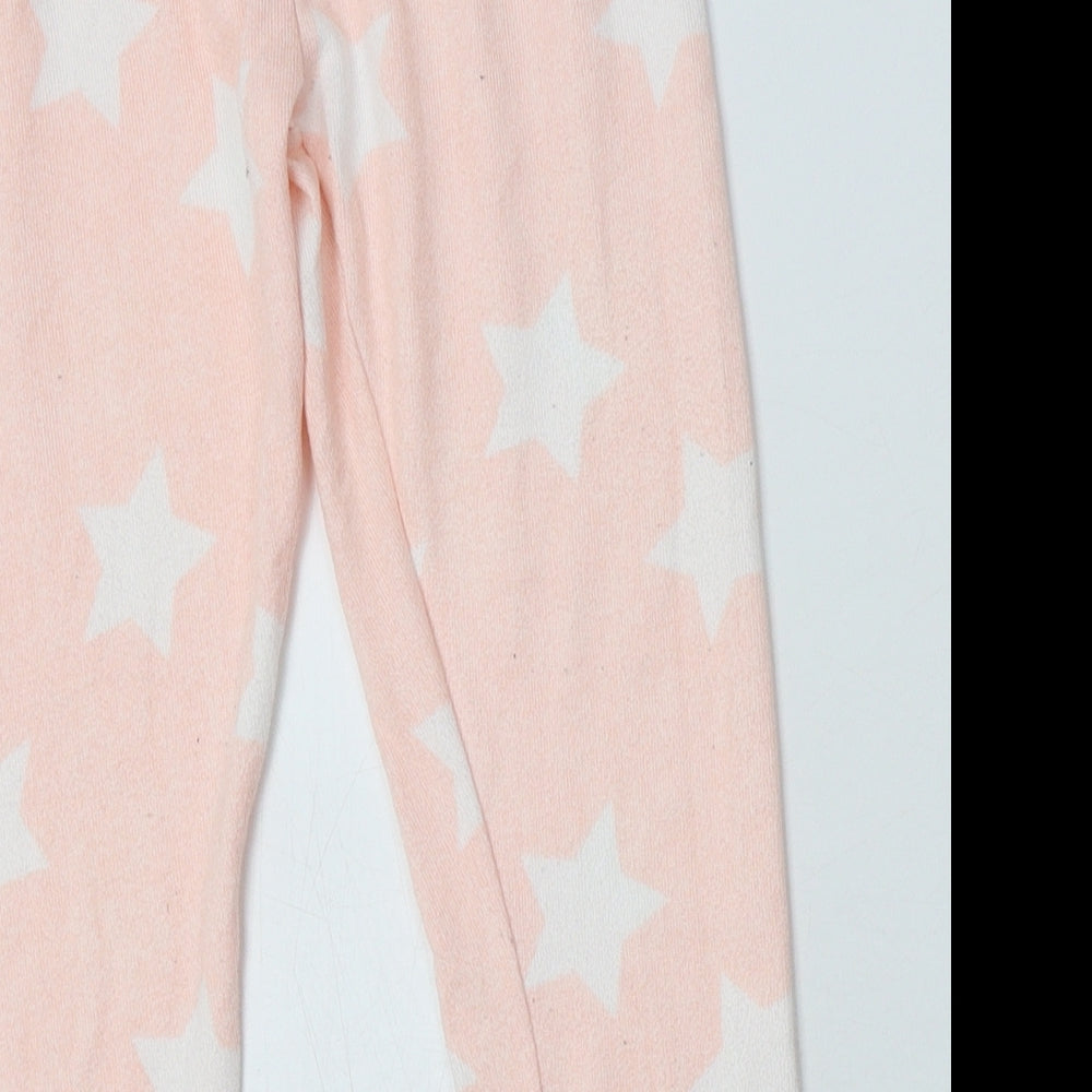 jeff & co  Girls Pink Geometric Polyester  Pyjama Set Size 4-5 Years  Pullover - Star Print