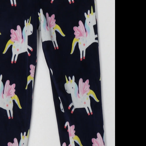 George Girls Blue Geometric Polyester  Pyjama Set Size 4-5 Years  Pullover - Unicorn Print