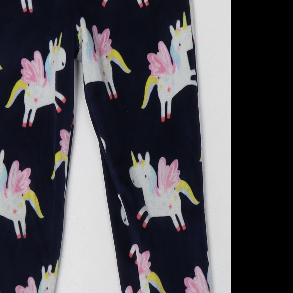 George Girls Blue Geometric Polyester  Pyjama Set Size 4-5 Years  Pullover - Unicorn Print