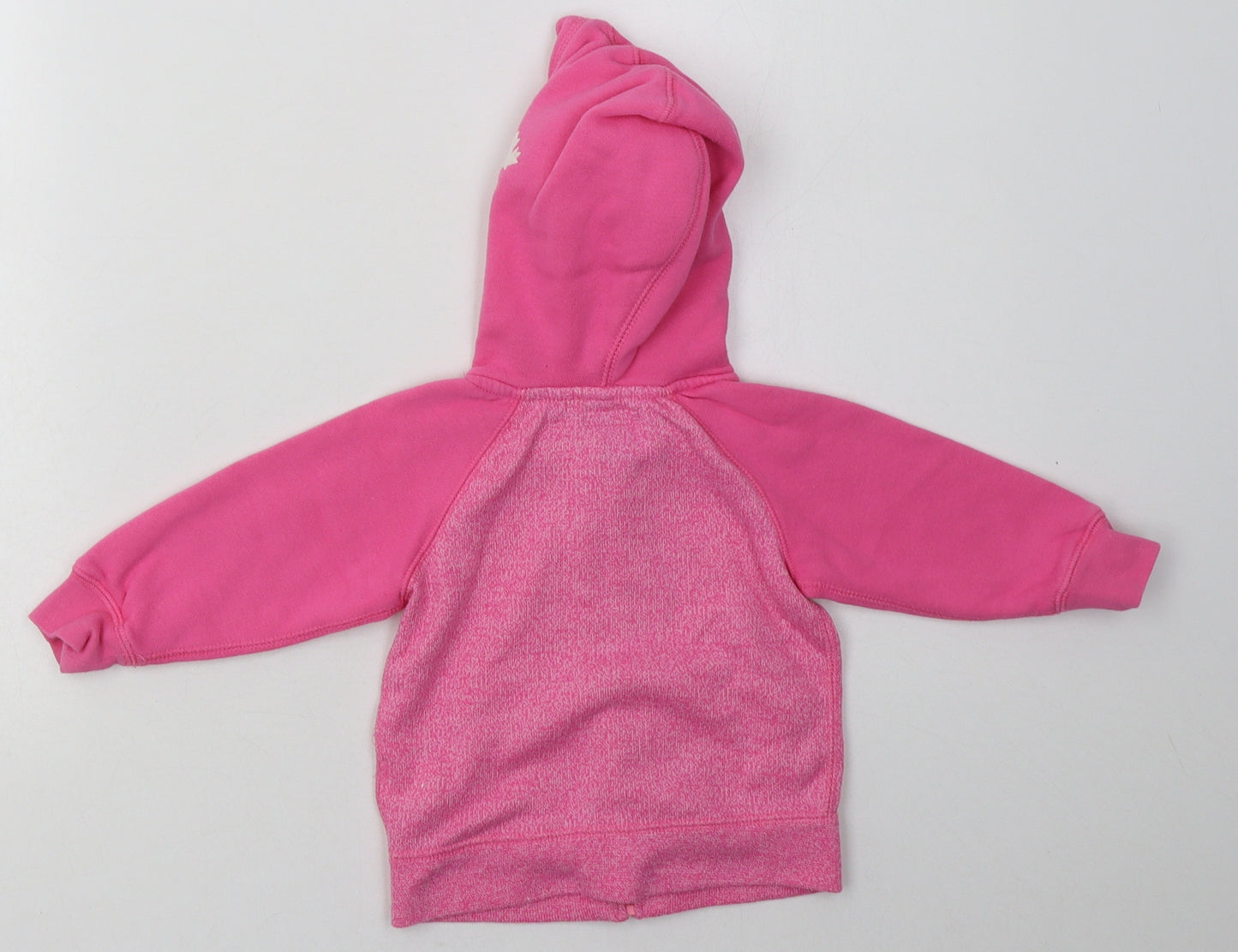 Roots Girls Pink  Cotton Full Zip Jumper Size 12-18 Months  Zip