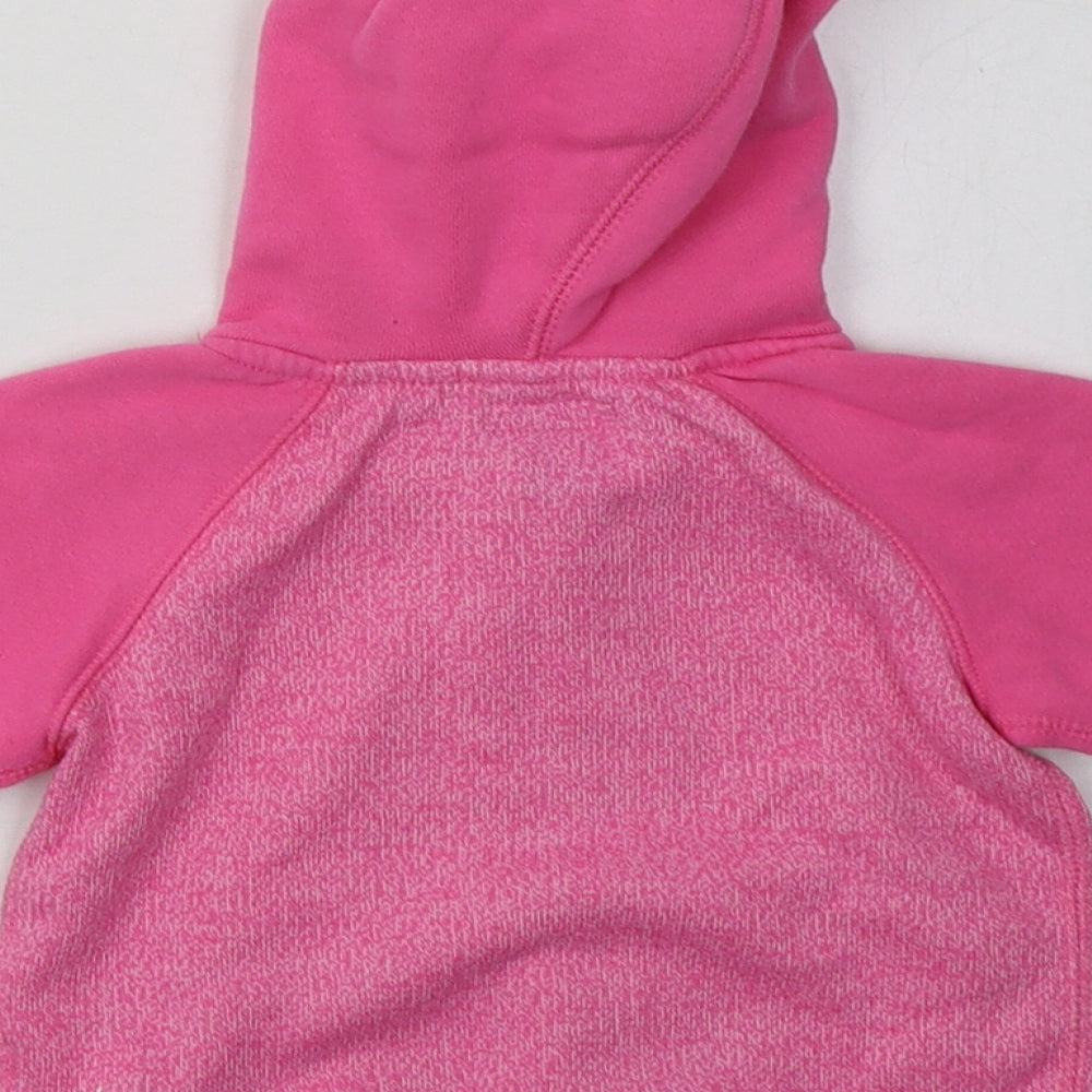 Roots Girls Pink  Cotton Full Zip Jumper Size 12-18 Months  Zip