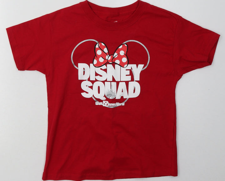 Hanes Girls Red  Cotton Basic T-Shirt Size S Crew Neck Pullover - disney squad