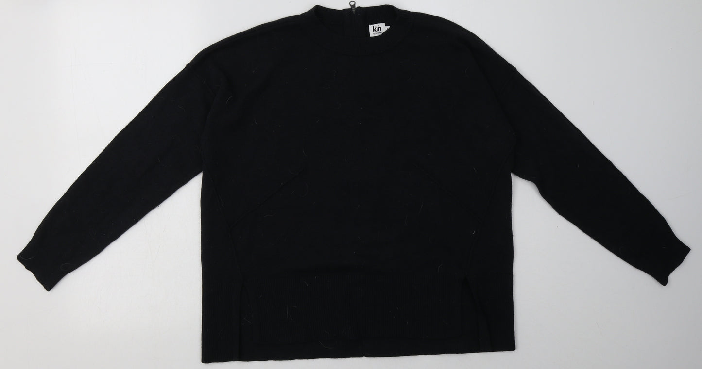 John Lewis Womens Black  Acrylic Pullover Sweatshirt Size S  Zip