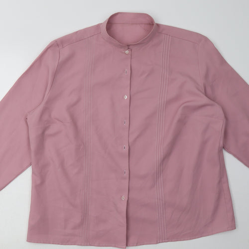 st. michaels Womens Pink  Polyester Basic Button-Up Size 22 Halter