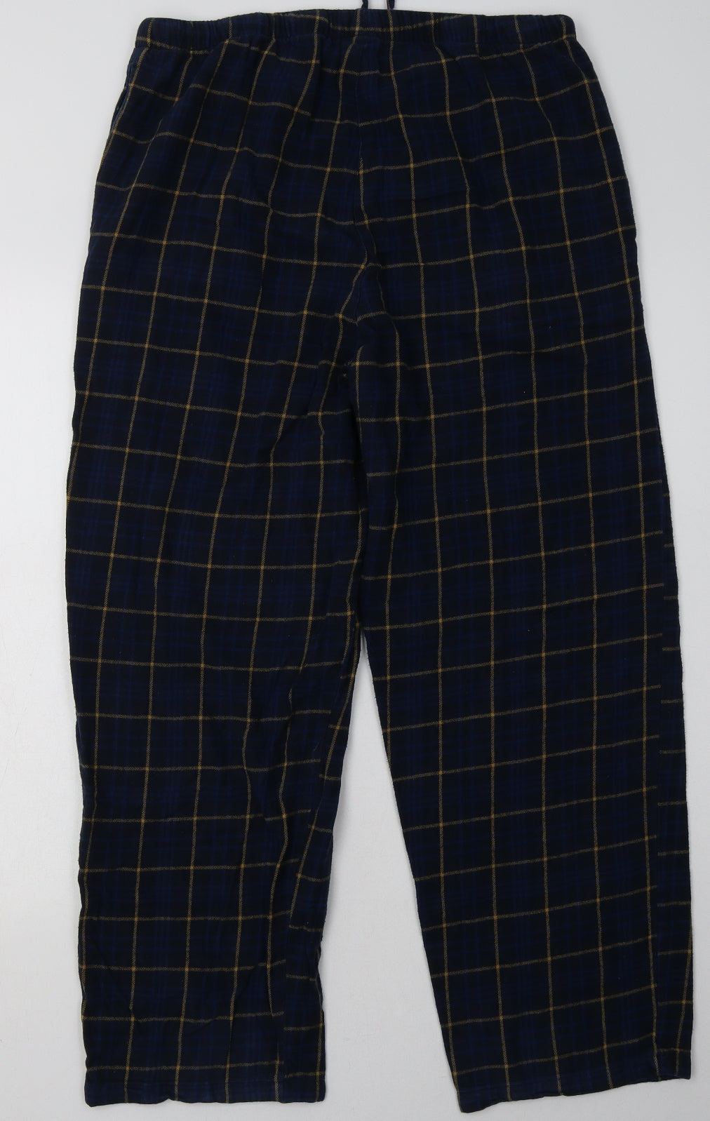 Avenue Mens Blue Check Cotton  Pyjama Pants Size L  Tie